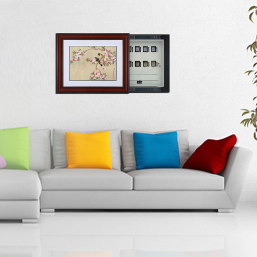 小尼宅配推拉式電表箱裝飾畫 特價有框壁畫帶有機玻璃古典花鳥畫